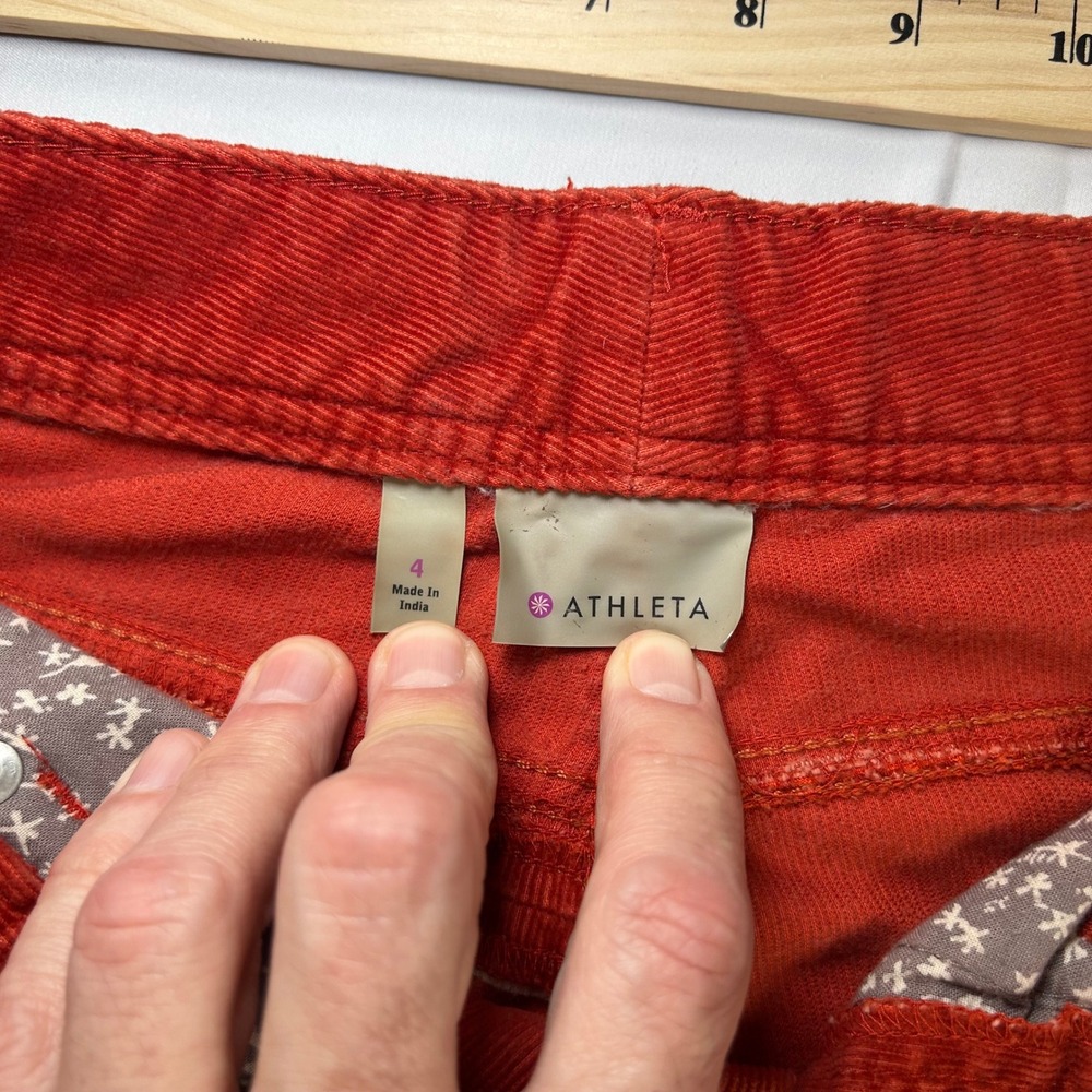 Athleta Frontier Cord Pants Red Spice‎ Corduroy Straight Leg 918979 Mens 4 - Picture 6 of 12